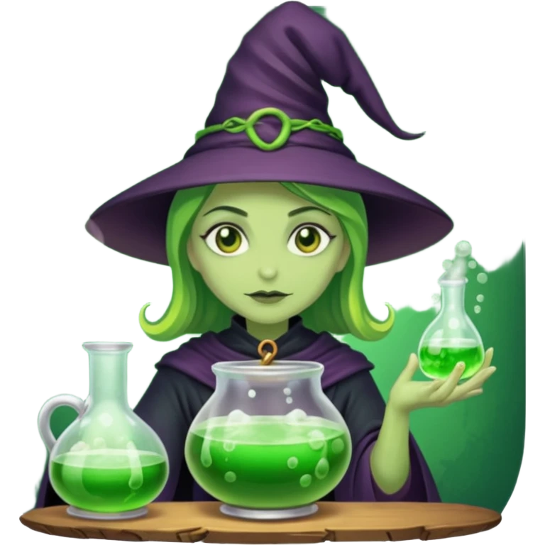 green witch cooking potion emoji