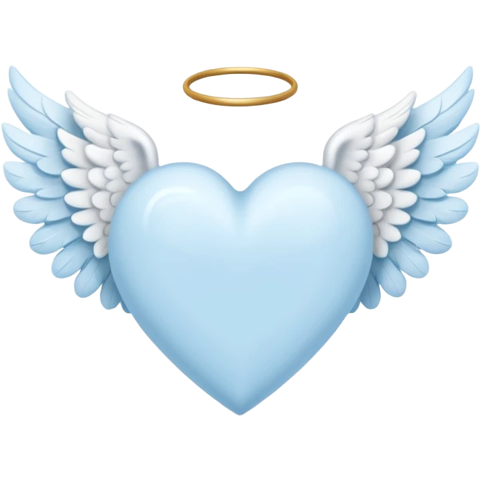 light sky blue heart with angel wing emoji