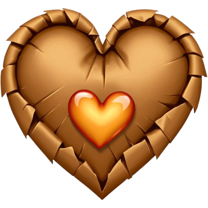 Broken Brown satin heart like swon emoji