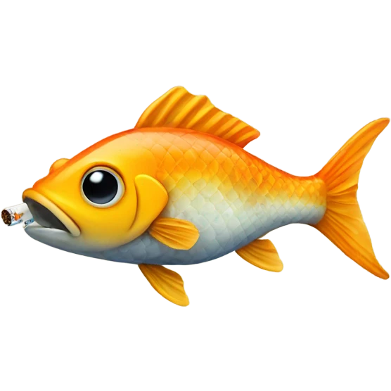 Fish smoking a cigarette emoji