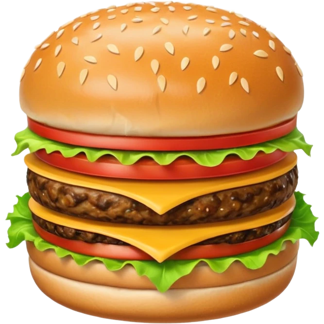 A hamburger with a mouth emoji