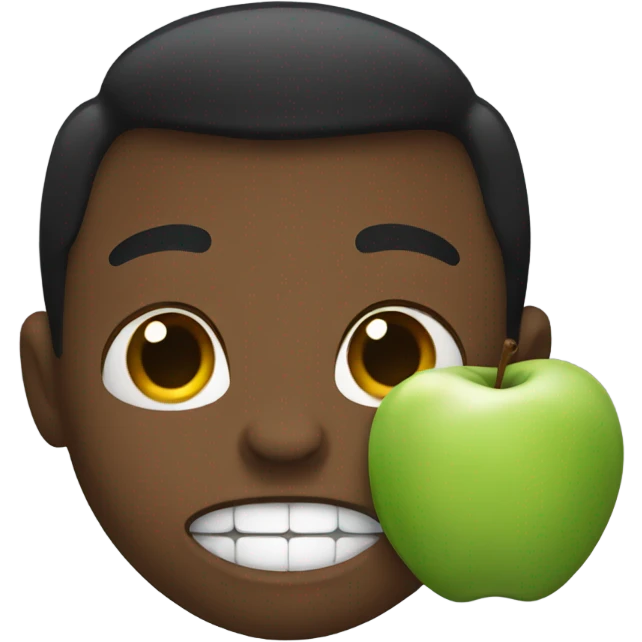 Black guy biting an apple  emoji