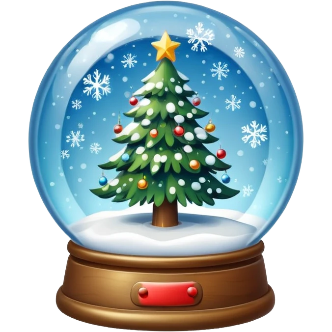 Christmas tree snow globe emoji
