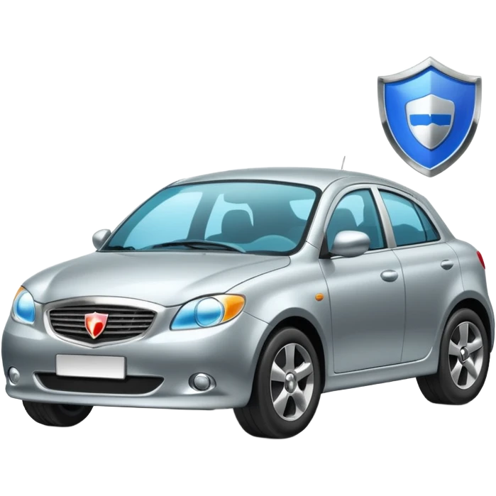 shield protecting a car, car insurance concept emoji