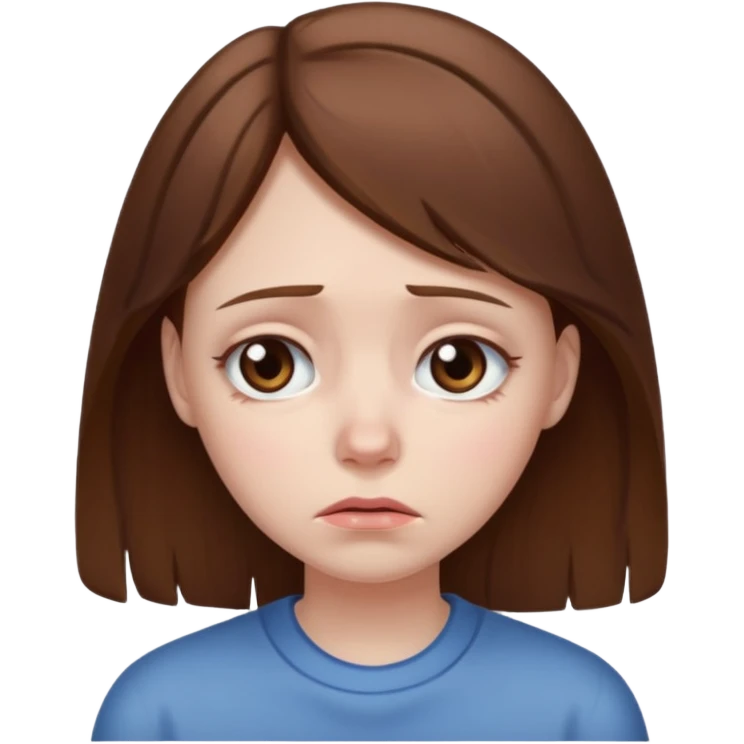 Sad brown hair girl emoji