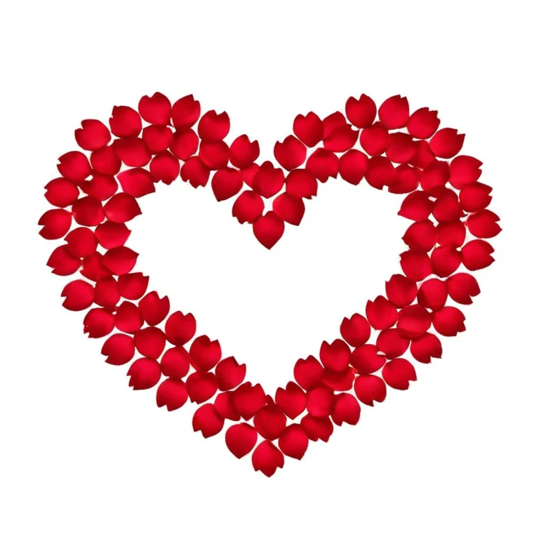 heart made of rose petals emoji