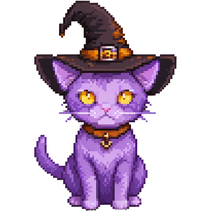 purple witch cat emoji