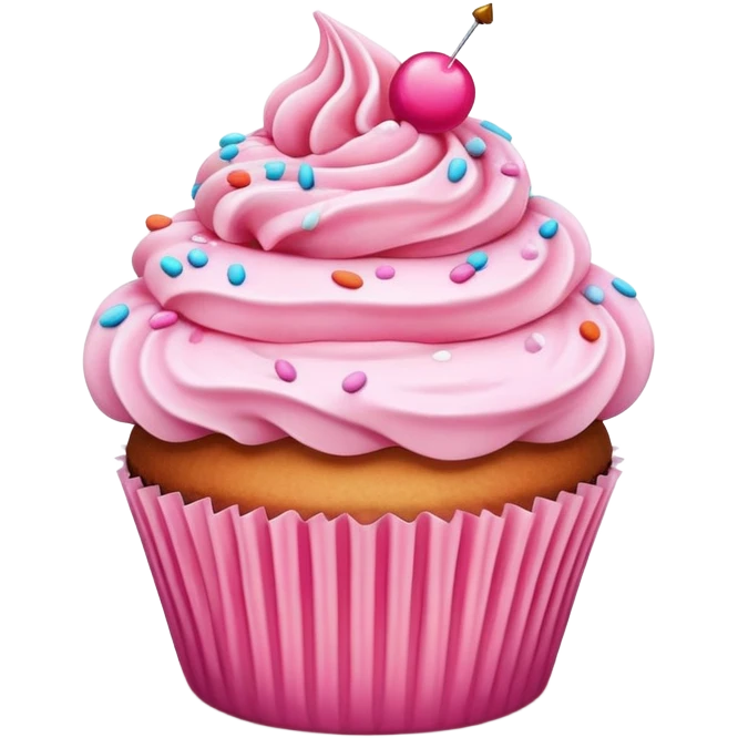 Cupcake with pink icing emoji