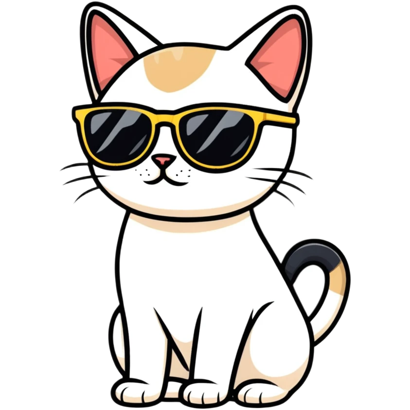 Siamese Cat with sunglasses emoji
