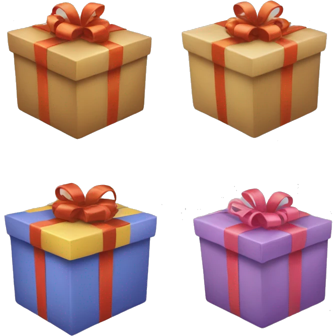 Two gift packages emoji