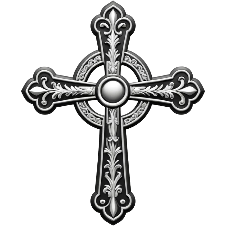 a black and white detailed latin cross emoji
