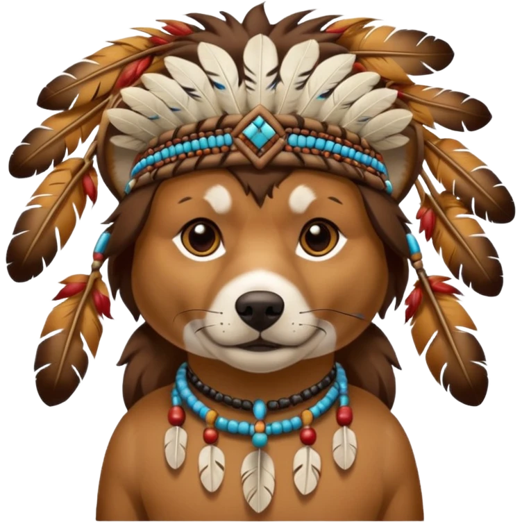 dog in a Native American costume emoji