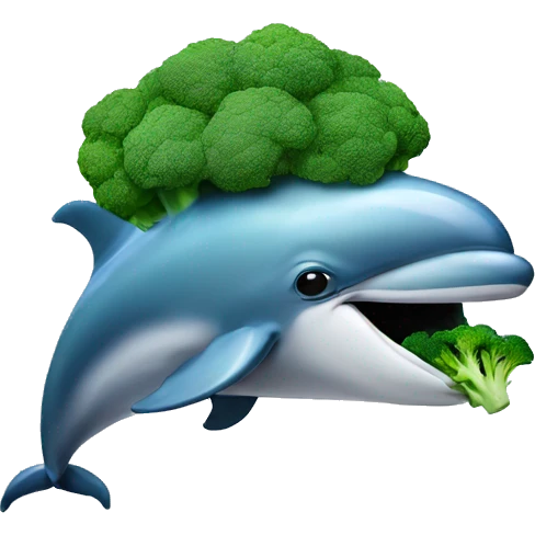 dolphin smoking broccoli  emoji