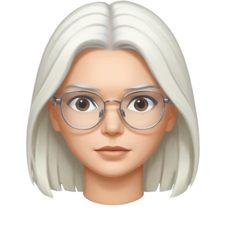 kendall jenner with white hair and glasses emoji
