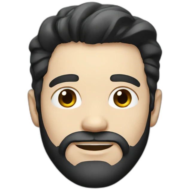 male white skin with black hair and light beard emoji