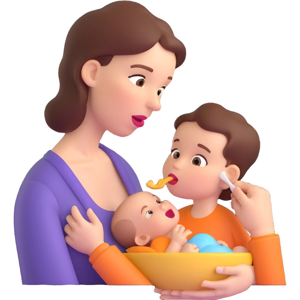 mom feeding baby emoji