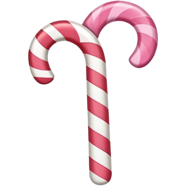 Red and pink swirled candy cane emoji