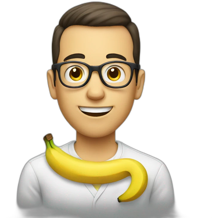 nerd guy eating a banana emoji
