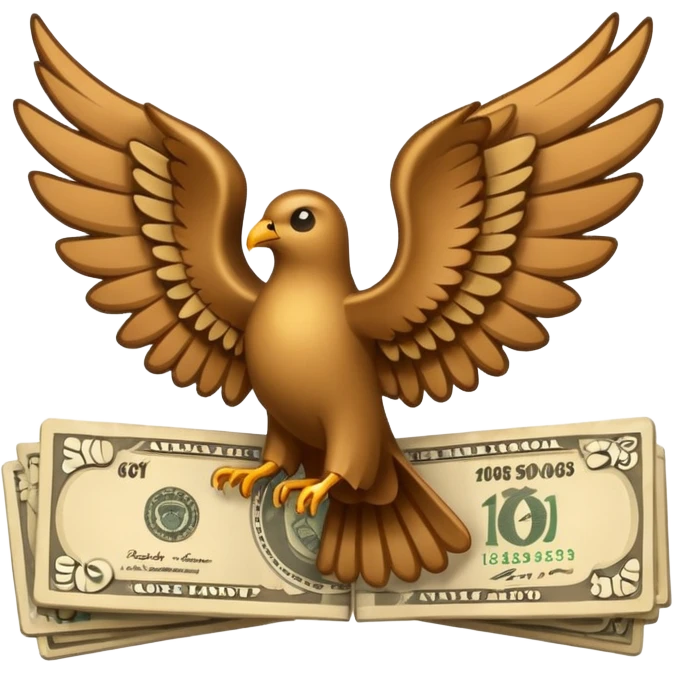 billete con alas emoji