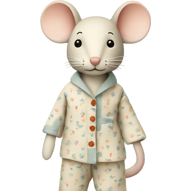 maileg fabric mouse in pajamas emoji