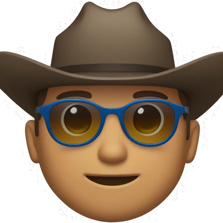male in blue collared shirt in sunglasses and a cowboy hat emoji