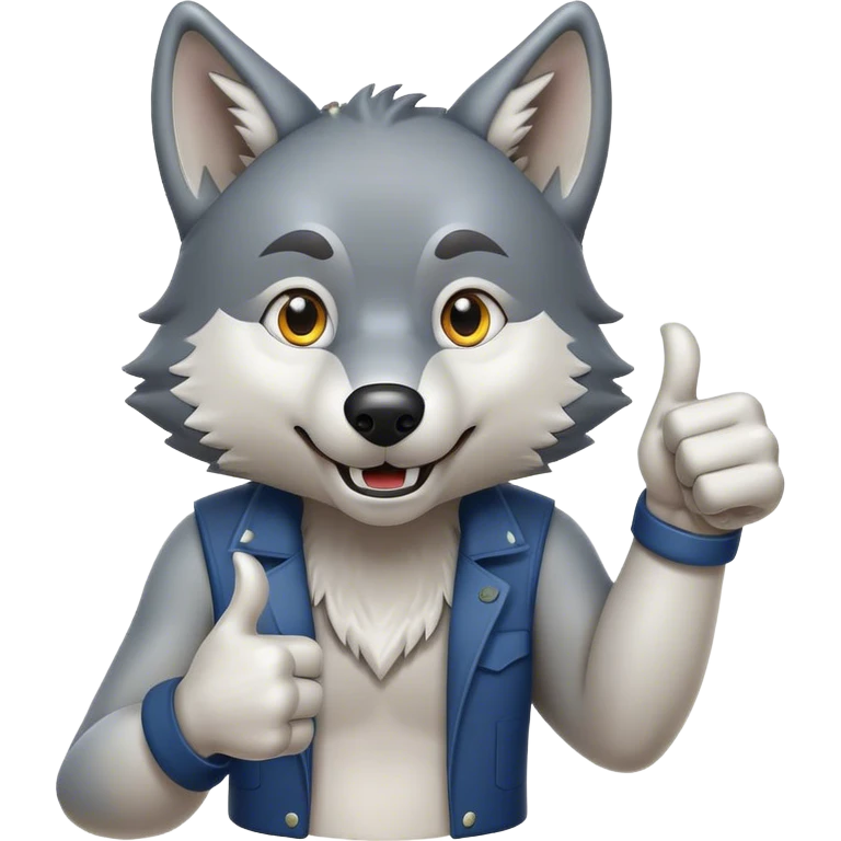 Wolf giving thumbs up emoji