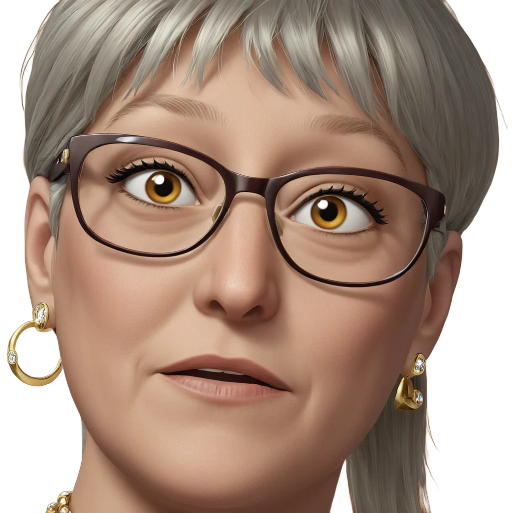 realistic portrait of girl with jewelry emoji