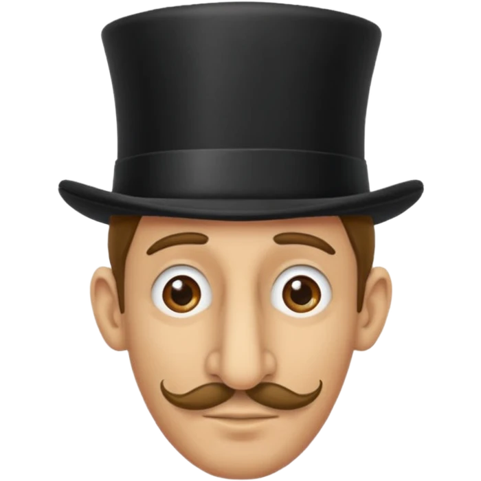 slightly tan guy with a tophat and a big nose emoji