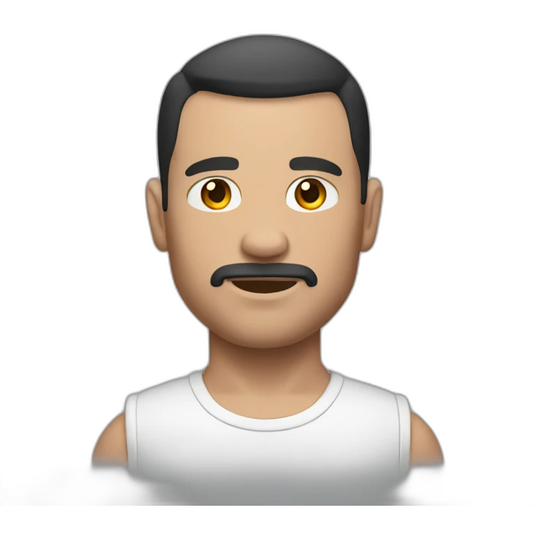 Muscle daddy white with dark hair shaved at sides emoji