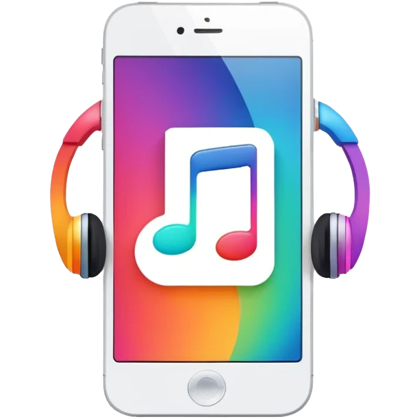 music app icon on smartphone screen emoji