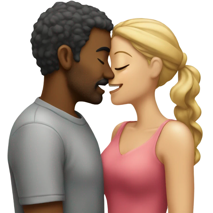 man and women kissing emoji