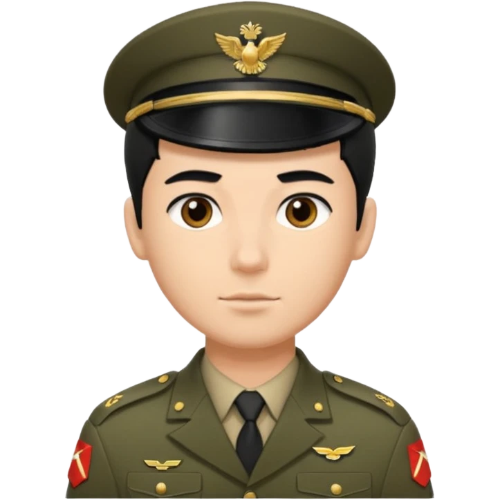 male soldier black hair style emoji
