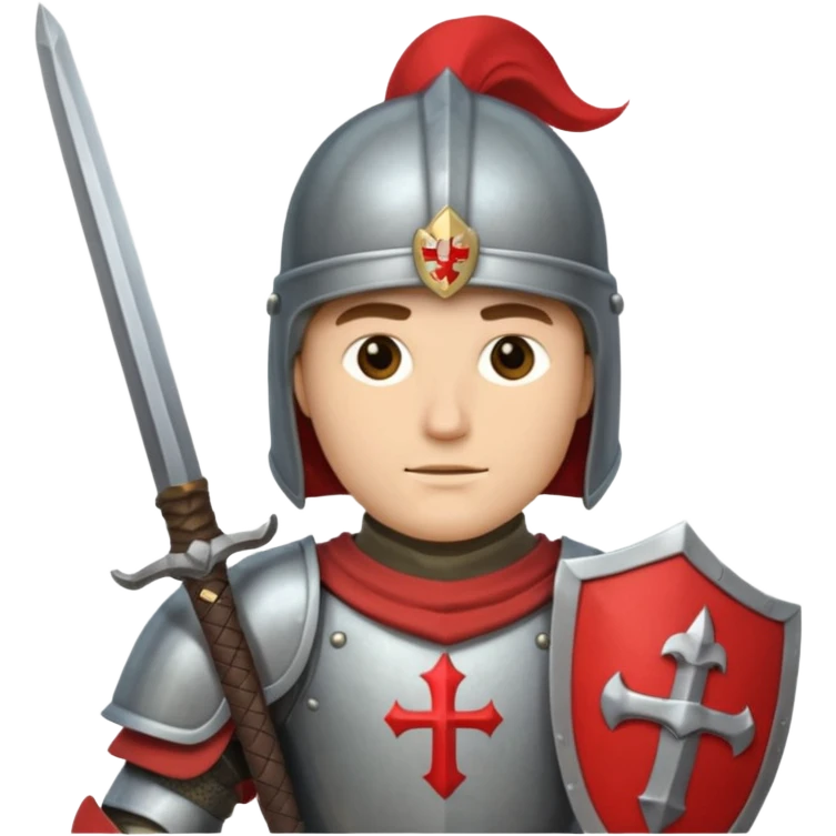 A crusader with full armor helmet  emoji
