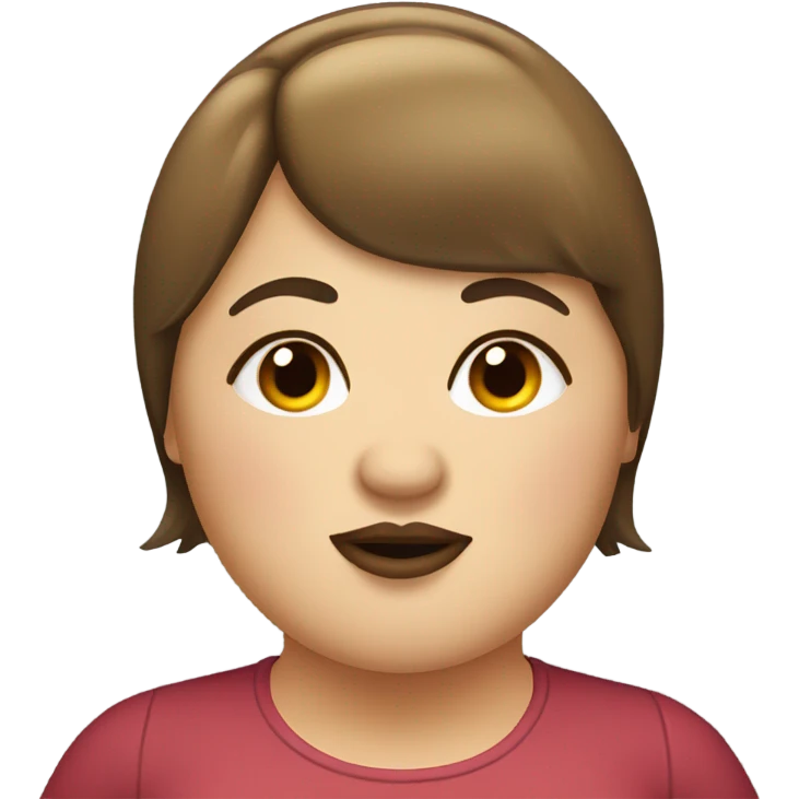Fat meatball lady with bangs  emoji