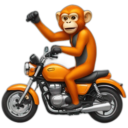 orange monkey in motorcicle emoji