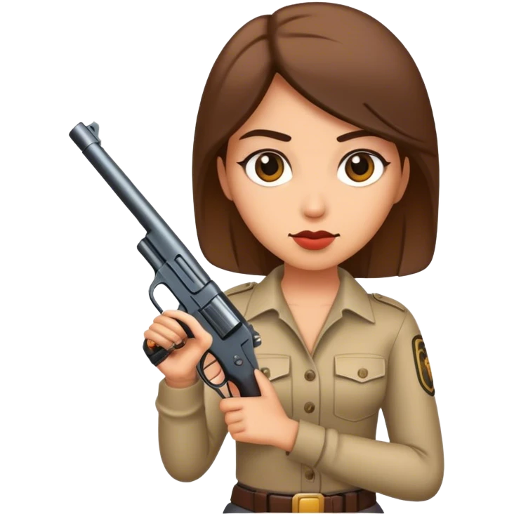 lady holding a gun emoji