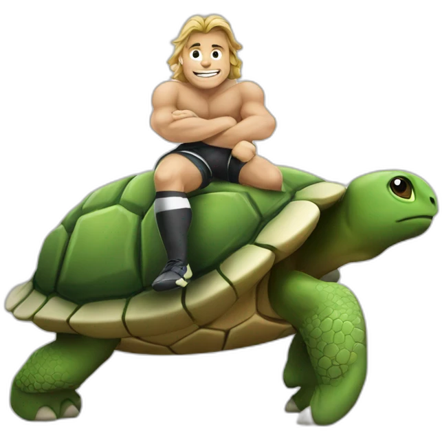 Rugbyman sur tortue emoji