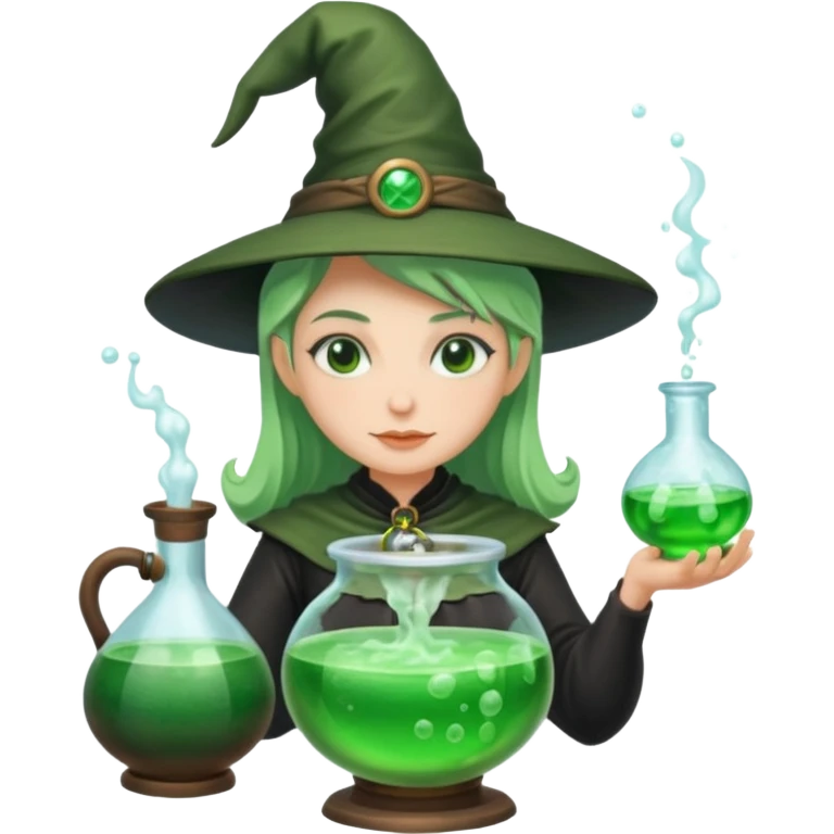 green witch cooking potion emoji