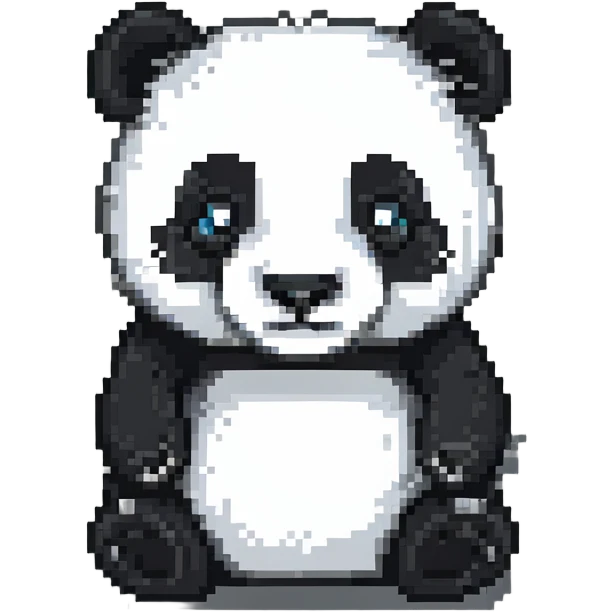 minecraft panda, blocky, pixelated emoji