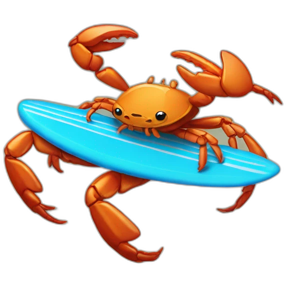 crabe qui surf emoji