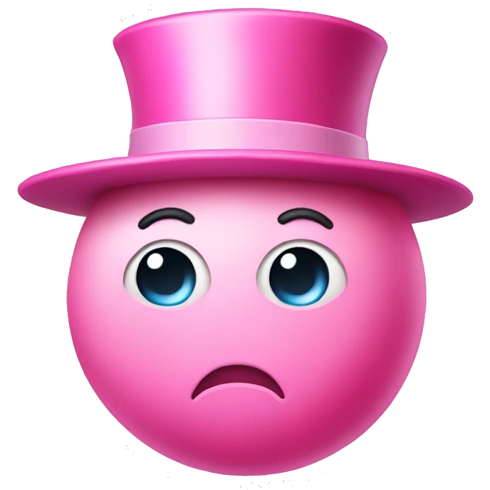 pink pastel apple with tophat emoji