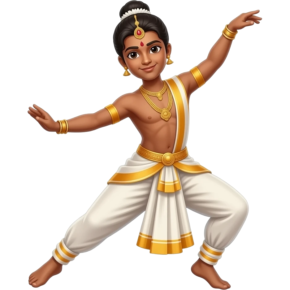 Classical dance male wearing dhoti emoji