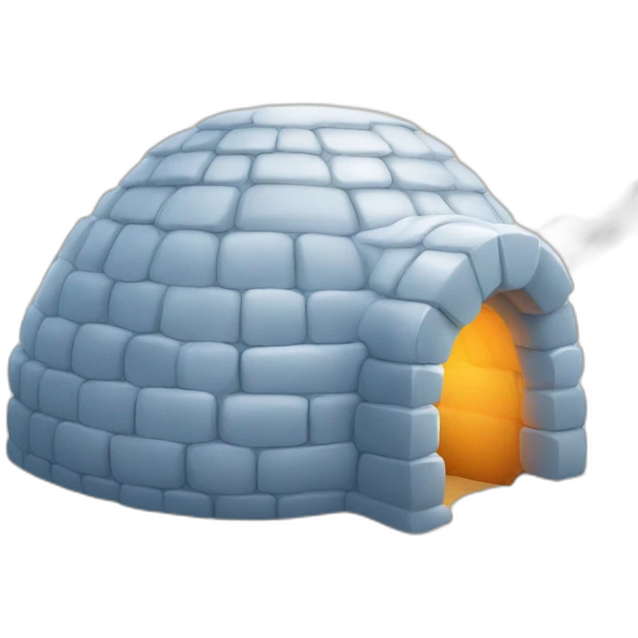 igloo with sun shining on top emoji