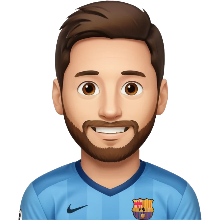 Lionel Messi with a beard emoji