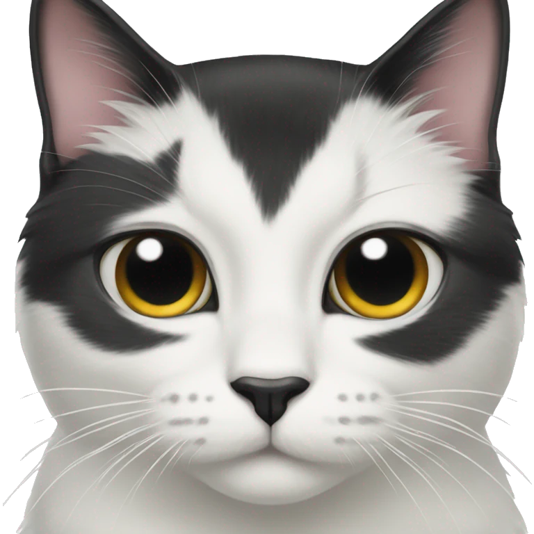 Tuxedo cat with a small black spot on it’s chin emoji