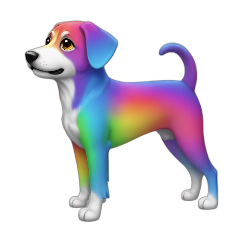rainbow dog emoji