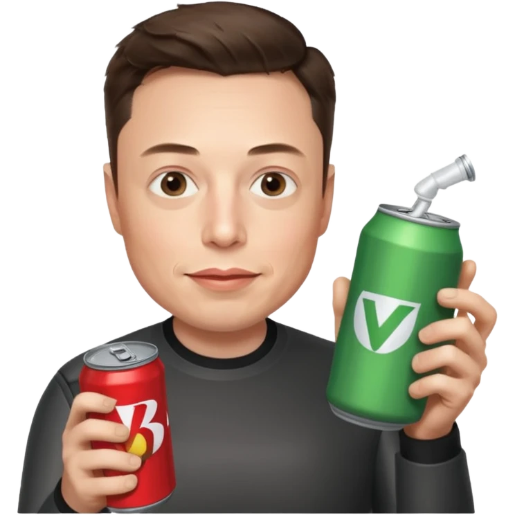 Elon musk holding a can of VB emoji