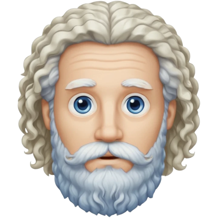 white bearded and curly long haired beard white emoji