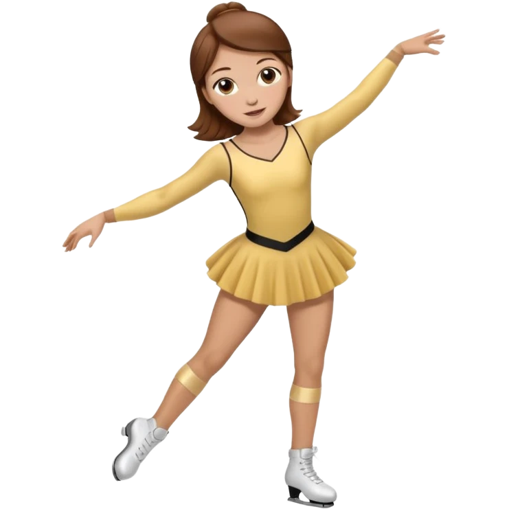 Make a female figure skater with brown hair emoji