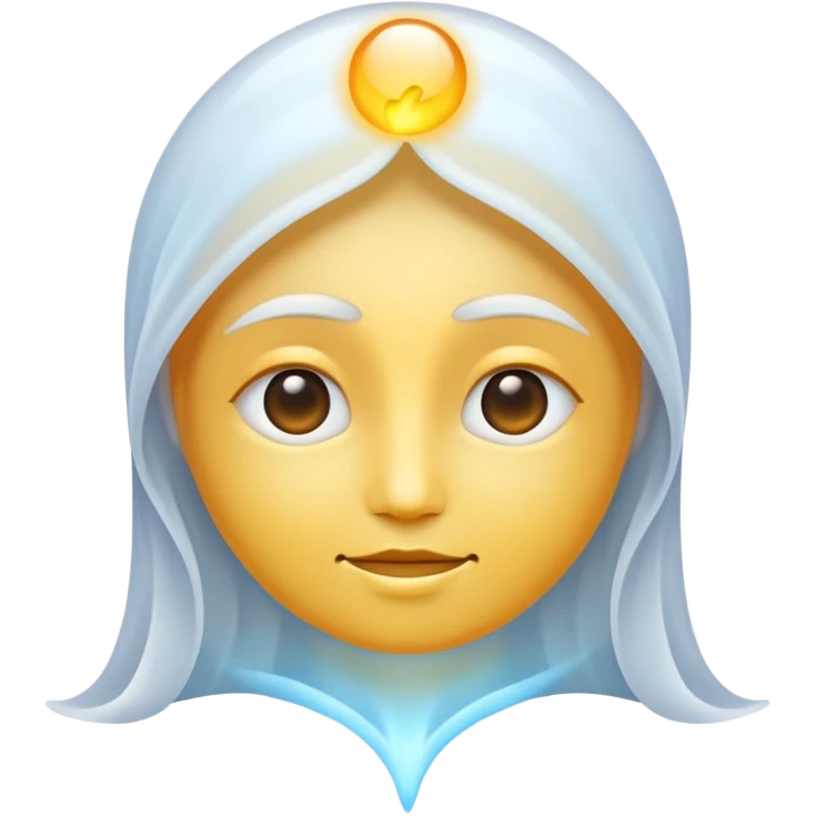 an emoji representing the human soul, ethereal and glowing, with a gentle aura, abstract and uplifting emoji